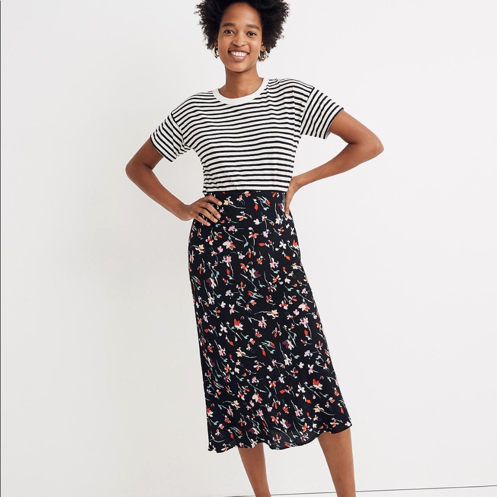 Madewell Midi Slip Skirt in Drifting Flowers